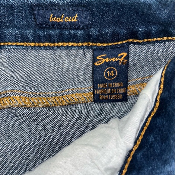 SEVEN 7 Melissa McCarthy bootcut dark denim and blinged back poxkets EUC - Picture 4 of 7